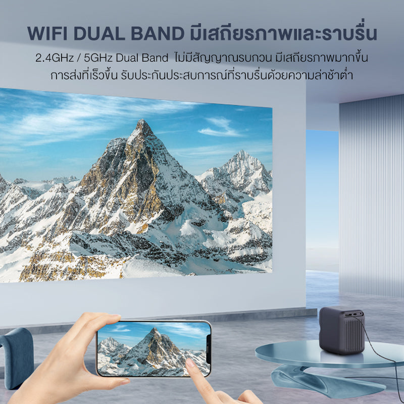 Wanbo TT Projector 4K HD โปรเจคเตอร์ โปรเจคเตอร์พกพา โฟกัสอัตโนมัติ ลิขสิทธิ์แท้จาก NETFLIX 360° Dolby Sound Effect