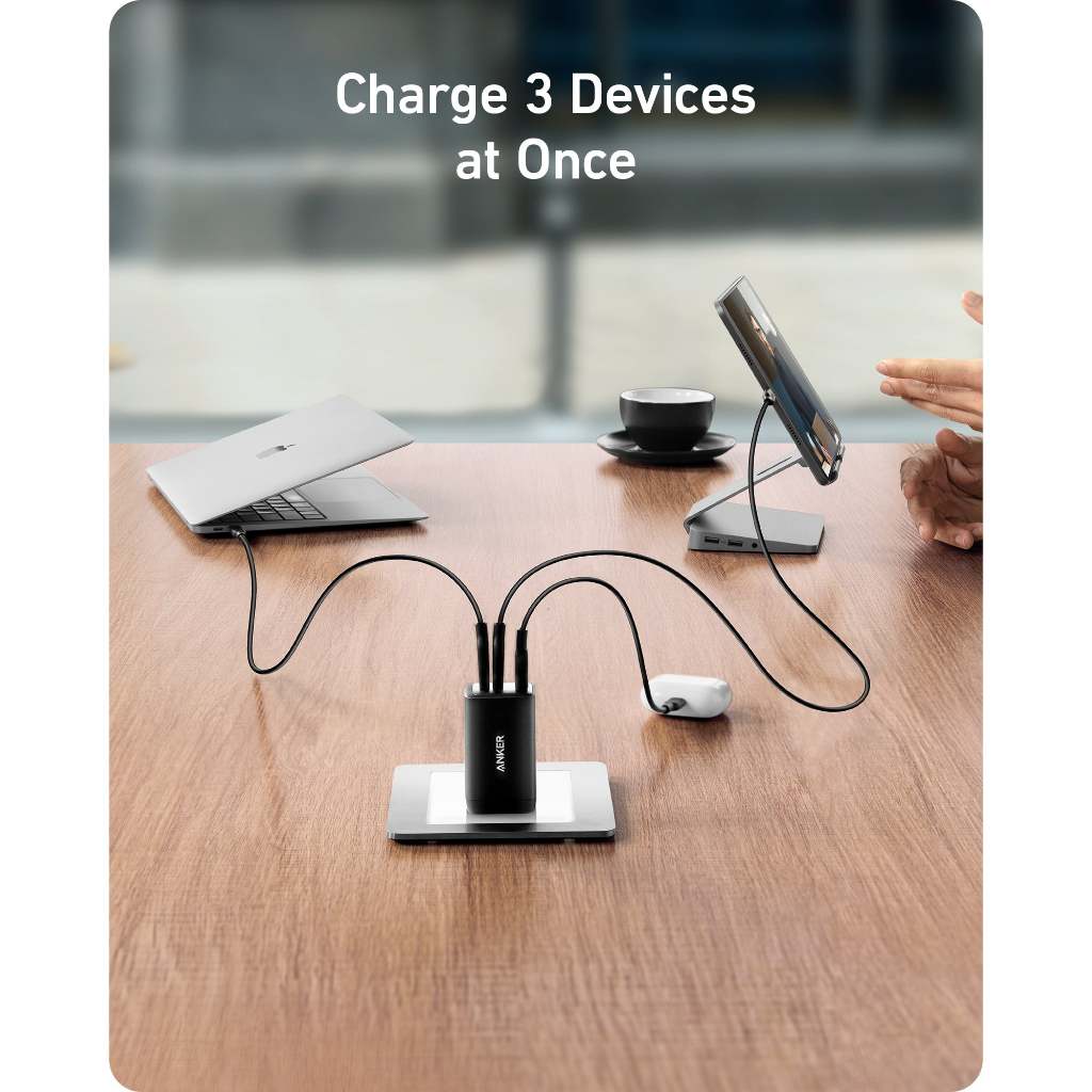 Anker 735 Charger 65W GaN II หัวชาร์จ Fast Charger 3 พอร์ต 725 หัวชาร์จเร็ว สําหรับ for iPhone โน๊ตบุ๊ค