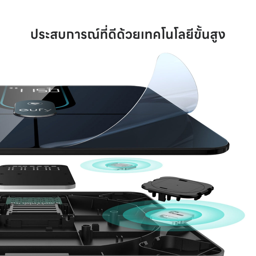 Anker Eufy Smart Scale P2 Pro เครื่องชั่งน้ำหนัก 16 รายการ ฟังก์ชั่นโมเดล 3D เชื่อมต่อ Wi-Fi และ Bluetooth กันน้ำ T9149