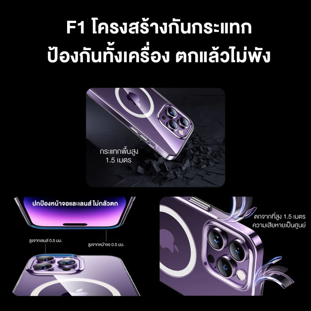 Anker Magnetic Case เคสแม่เหล็ก iPhone พลังดูด 15N เคสใสกันกระแทกสุดแกร่ง สำหรับ iPhone 15 14 Pro ไม่เหลืองง่าย A90A5