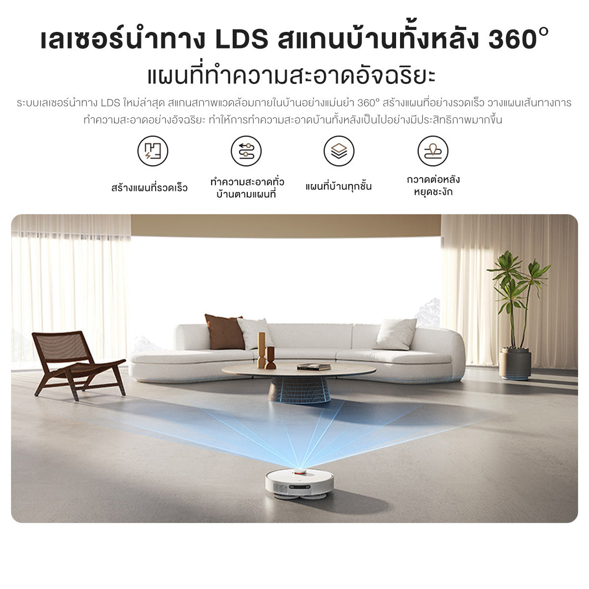 [NEW] Xiaomi Robot Vacuum X20+ การเก็บฝุ่นอัตโนมัติโดยไม่ต้องล้าง แรงดูด 6000Pa เลเซอร์นำทาง LDS เชื่อมต่ออัจฉริยะ