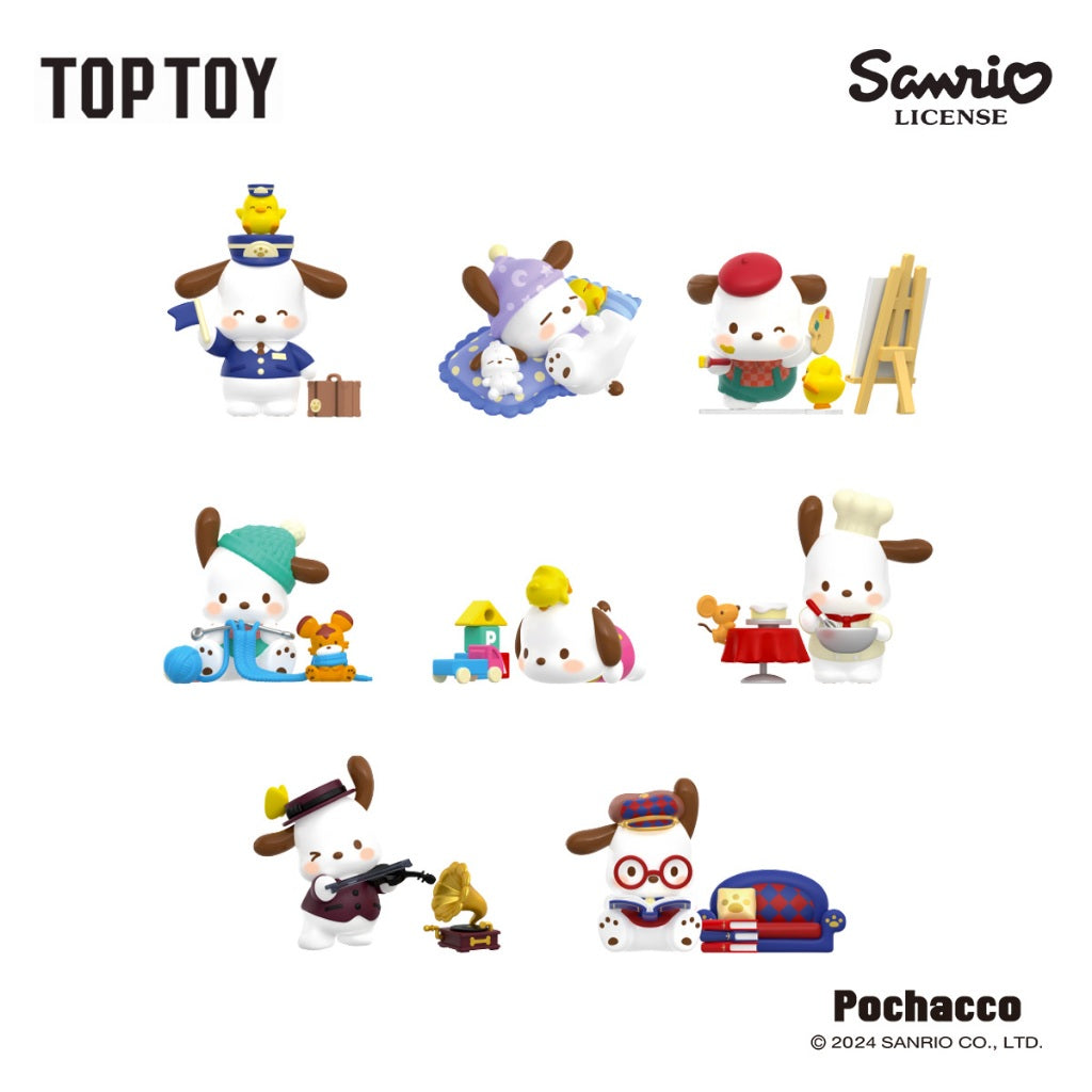 [8 Blind Boxes] TOPTOY x Pochacco Retro Time Train Series ของเล่นฟิกเกอร์ ของขวัญวันเกิด สําหรับเด็ก