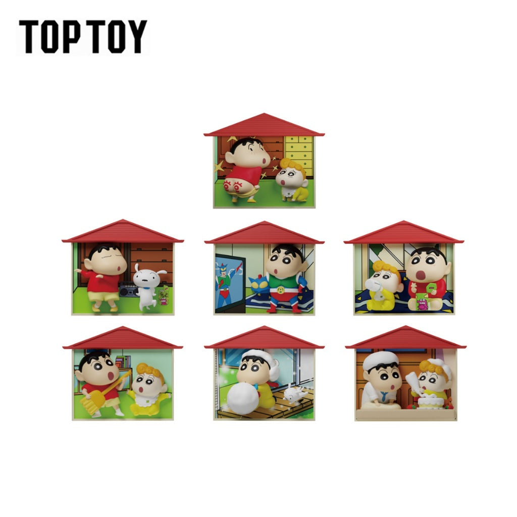 TOPTOY x CRAYON SHINCHAN Nohara Family Series Figures Blind Box ของเล่นฟิกเกอร์ ของขวัญวันเกิด