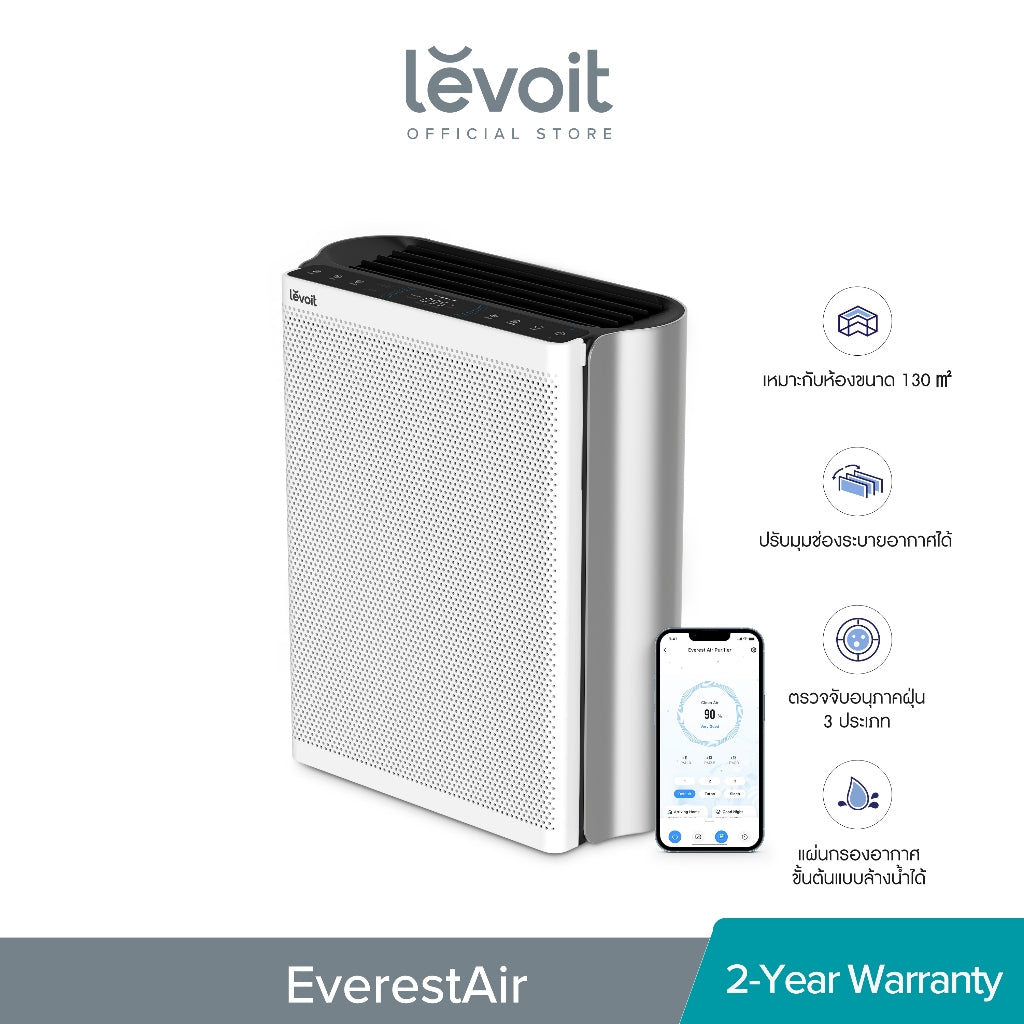 Levoit Everest Air Air Purifie กรองฝุ่น PM2.5 กรองอากาศ  เครื่องฟอกอากาศ ศอัจฉริยะ แผ่กรองอากาศ HEPA 3 ขั้นตอน