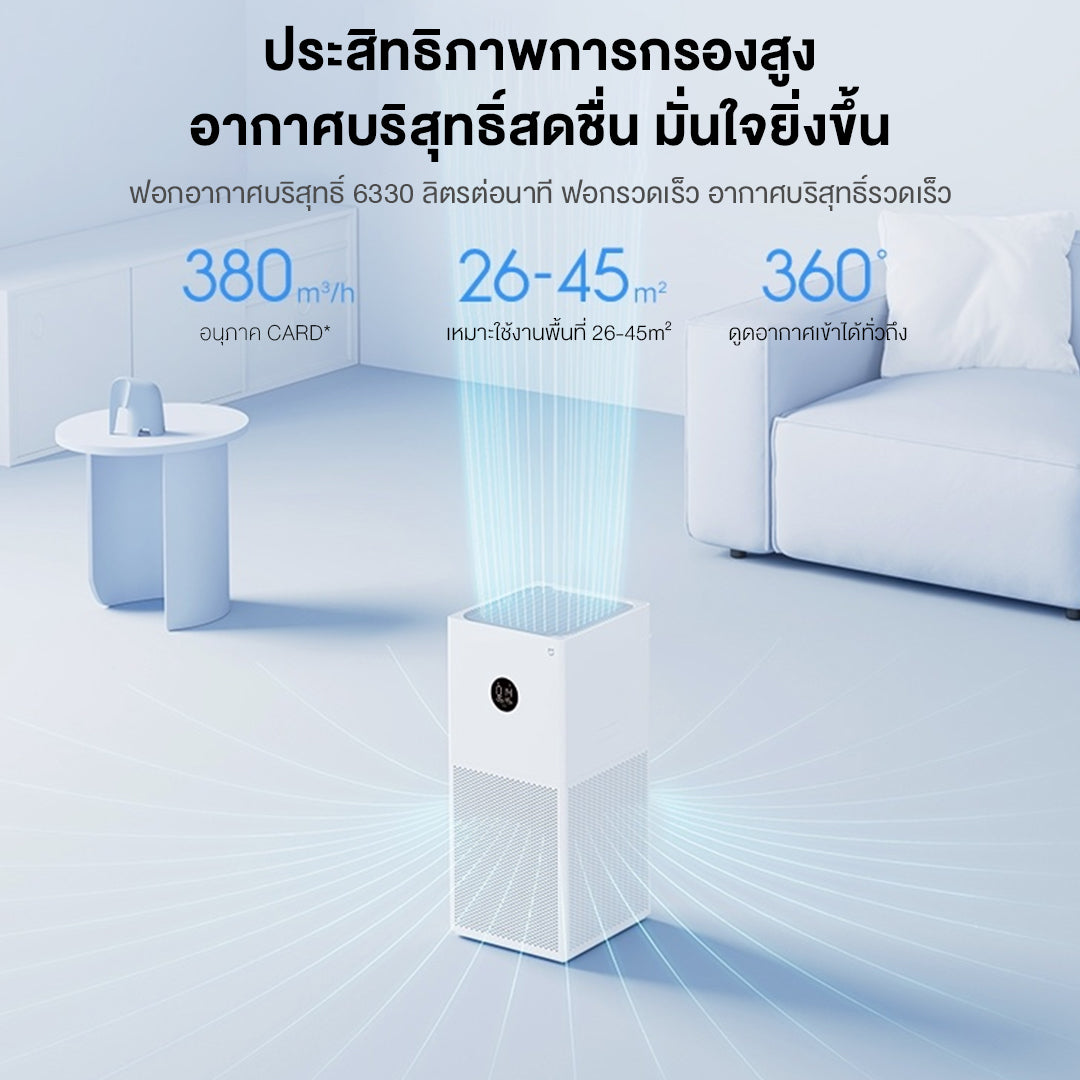 [HOT] Xiaomi Mi Smart Air Purifier 4 Lite/4 Compact / 4 Pro เครื่องฟอกอากาศ กำจัดฟอร์มาลดีไฮด์/PM2.5 เหมาะพื้นที่ 25-43㎡