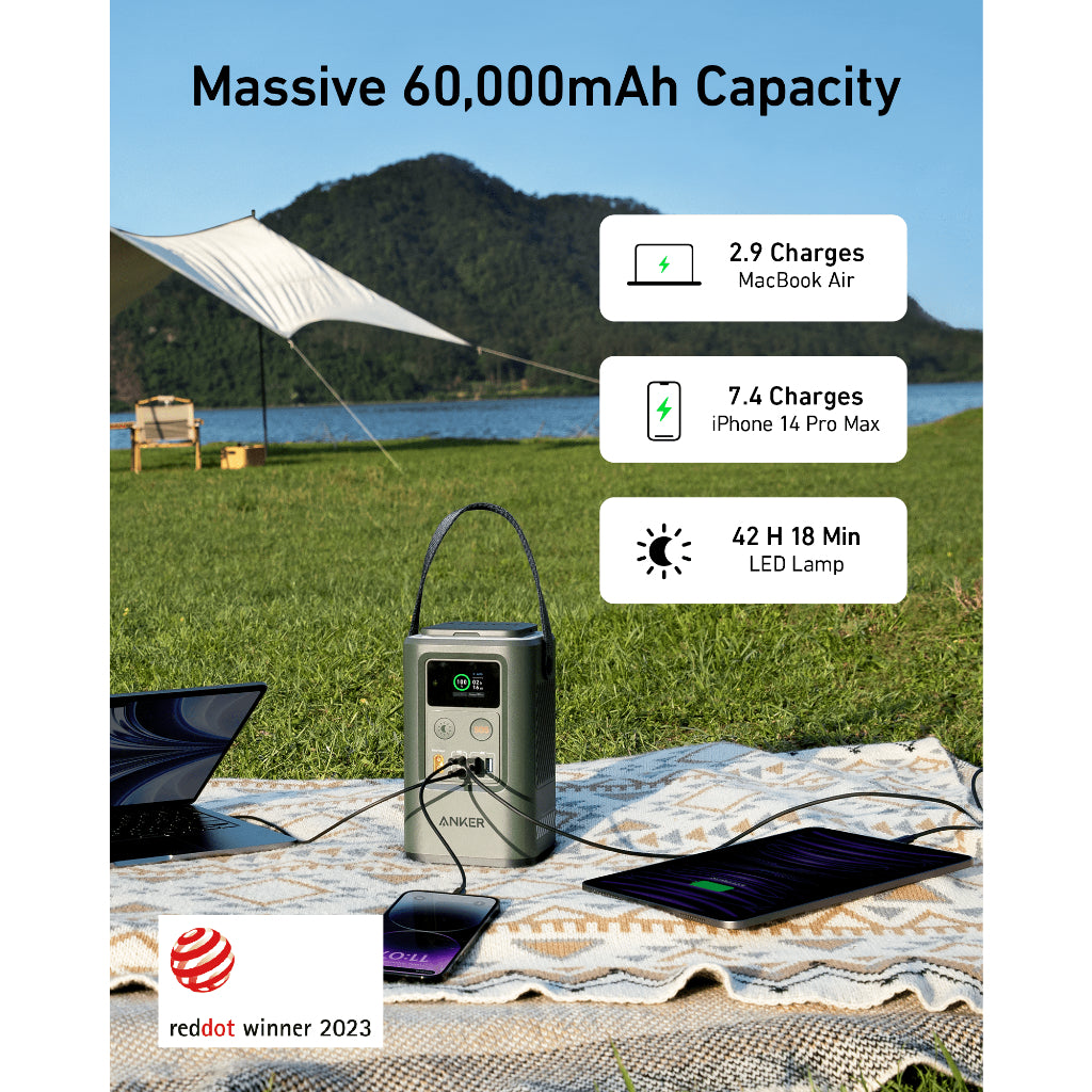 Anker 548 Power Bank 60,000mAh Portable Power Station Charger 60W 192Wh เครื่องกำเนิดไฟฟ้า กล่องสำรองไฟ แคมป์ปิ้ง