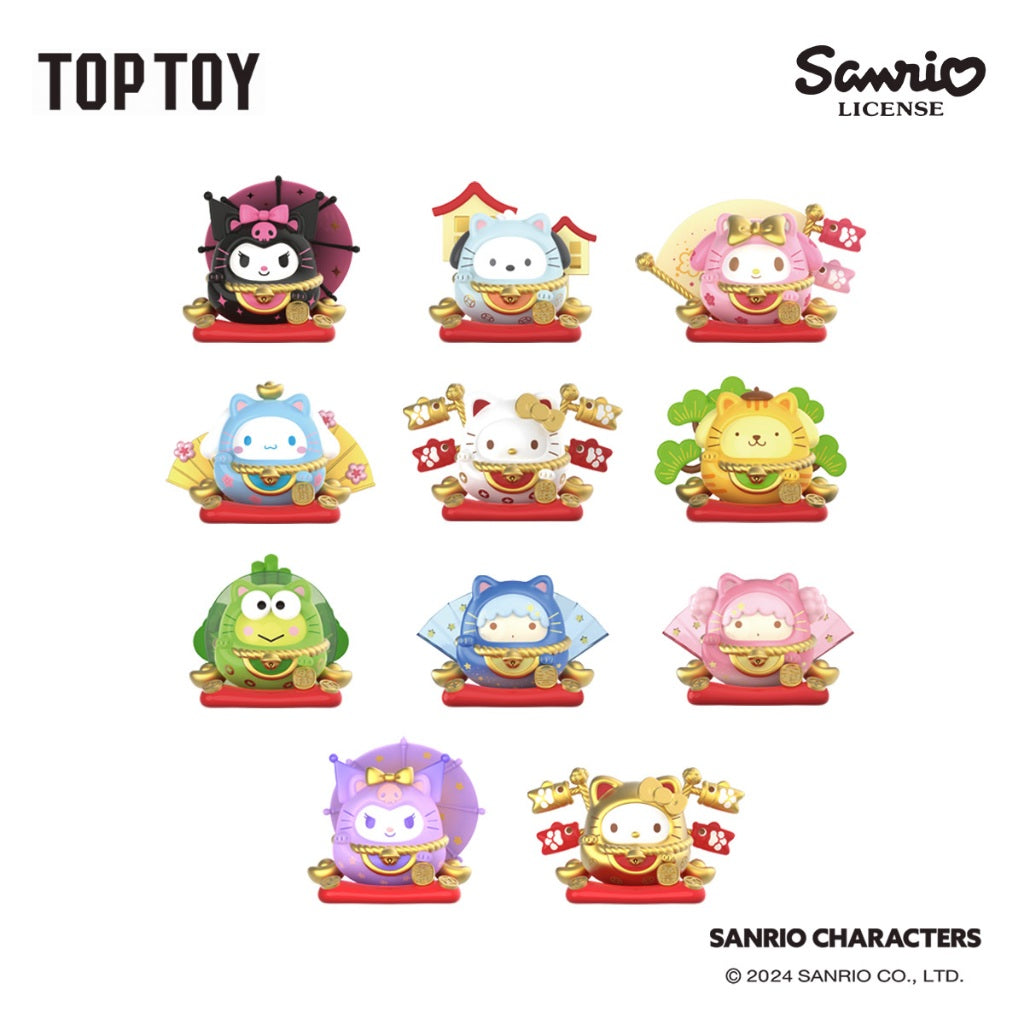 TOPTOY x Sanrio Characters Lucky Cat Tumbler Series Figures Blind Box ของเล่น ของขวัญวันเกิด