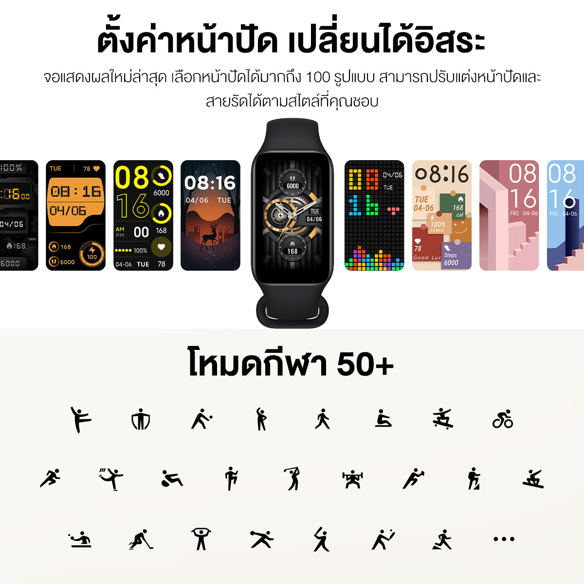 [ขายดี] Xiaomi Mi Band 8 Active Smart Band8 นาฬิกาสมาร์ทวอทช์ จอแสดงผล 1.47" การวัดออกซิเจนในเลือด smart watch