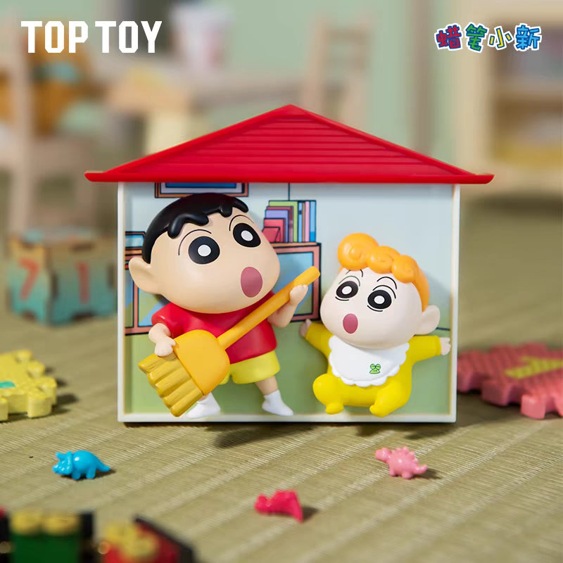 TOPTOY x CRAYON SHINCHAN Nohara Family Series Figures Blind Box ของเล่นฟิกเกอร์ ของขวัญวันเกิด