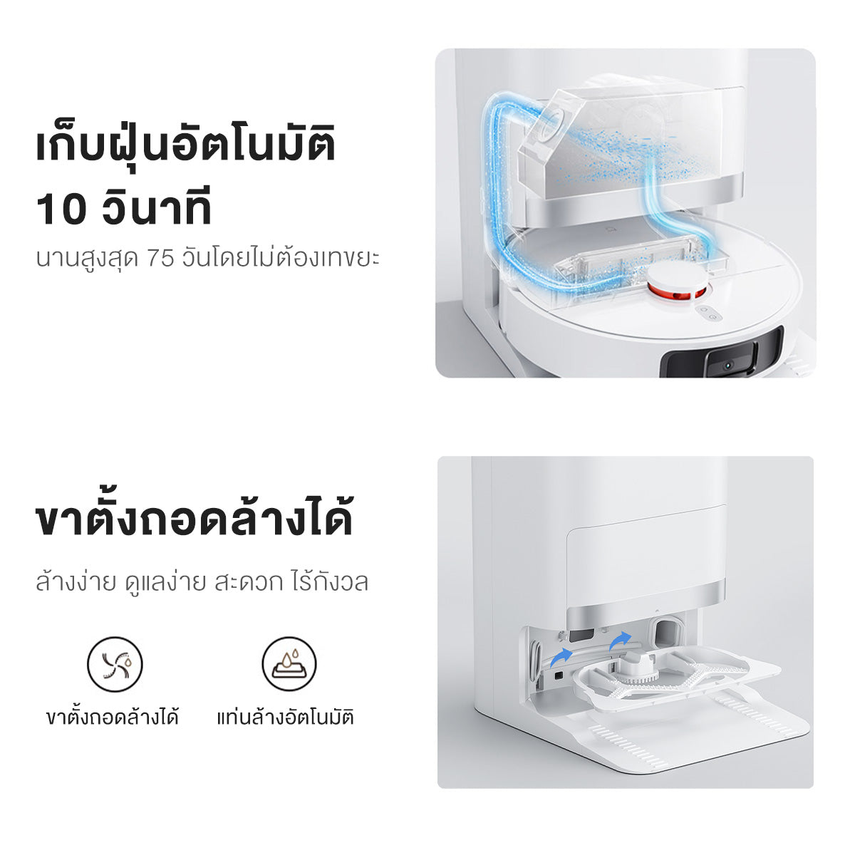 [NEW] Xiaomi Robot Vacuum X20+ การเก็บฝุ่นอัตโนมัติโดยไม่ต้องล้าง แรงดูด 6000Pa เลเซอร์นำทาง LDS เชื่อมต่ออัจฉริยะ