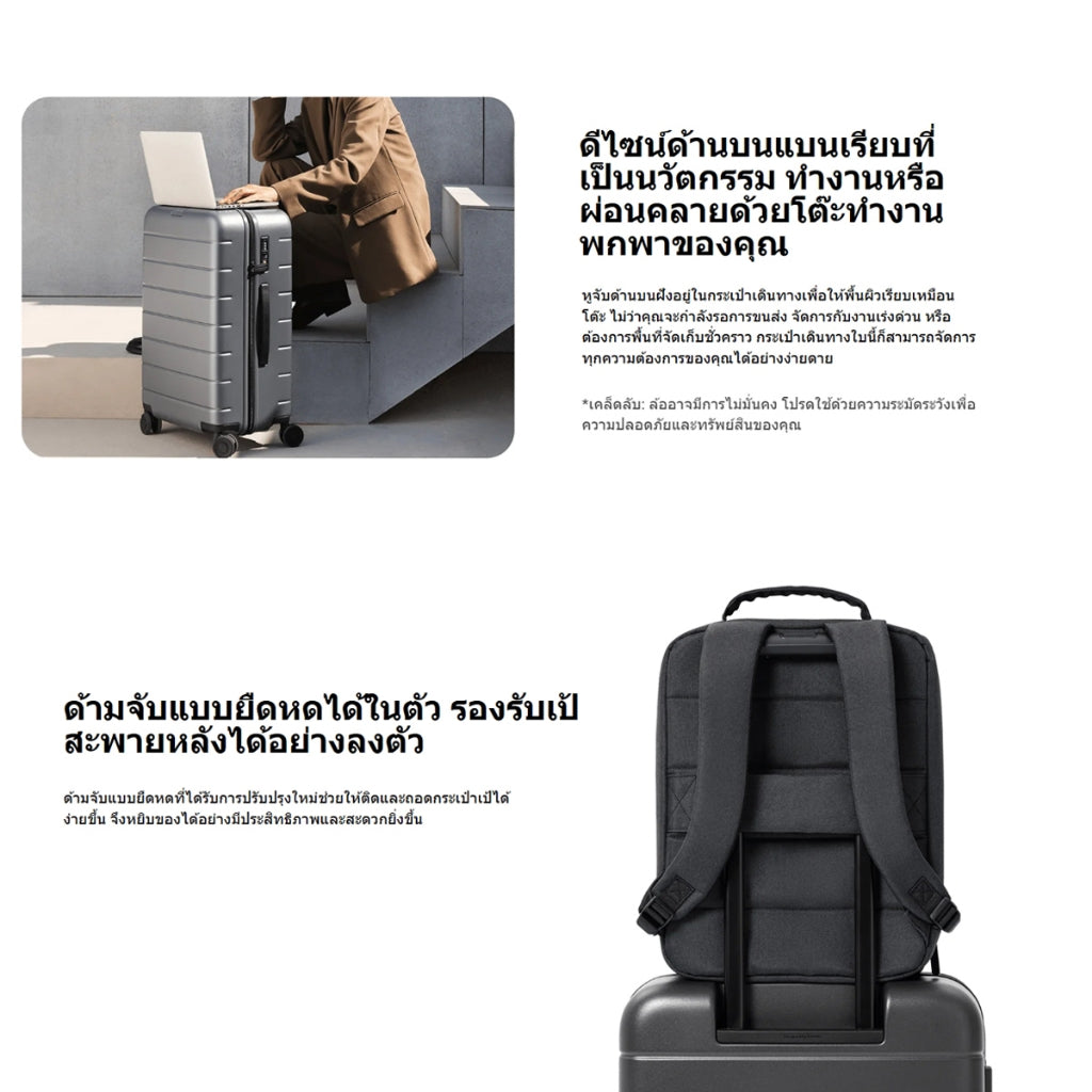 Xiaomi Luggage Classic Pro ตู้แบ่ง 4:6 ล็อครหัส TSA ล้อหมุนอิสระที่มีความไว การออกแบบด้านบนแบน ตู้แบ่ง 4:6 เคส PC