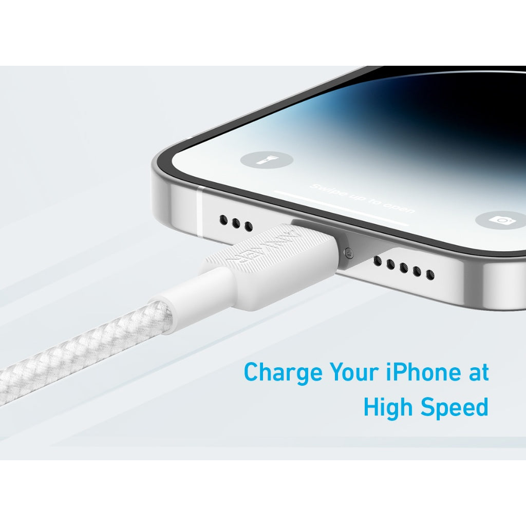 Anker 322 USB-C to Lightning Cable (90cm /180cm Braided) สายชาร์จเร็ว รองรับ Apple CarPlay 3A 60W for iPhone / iPad