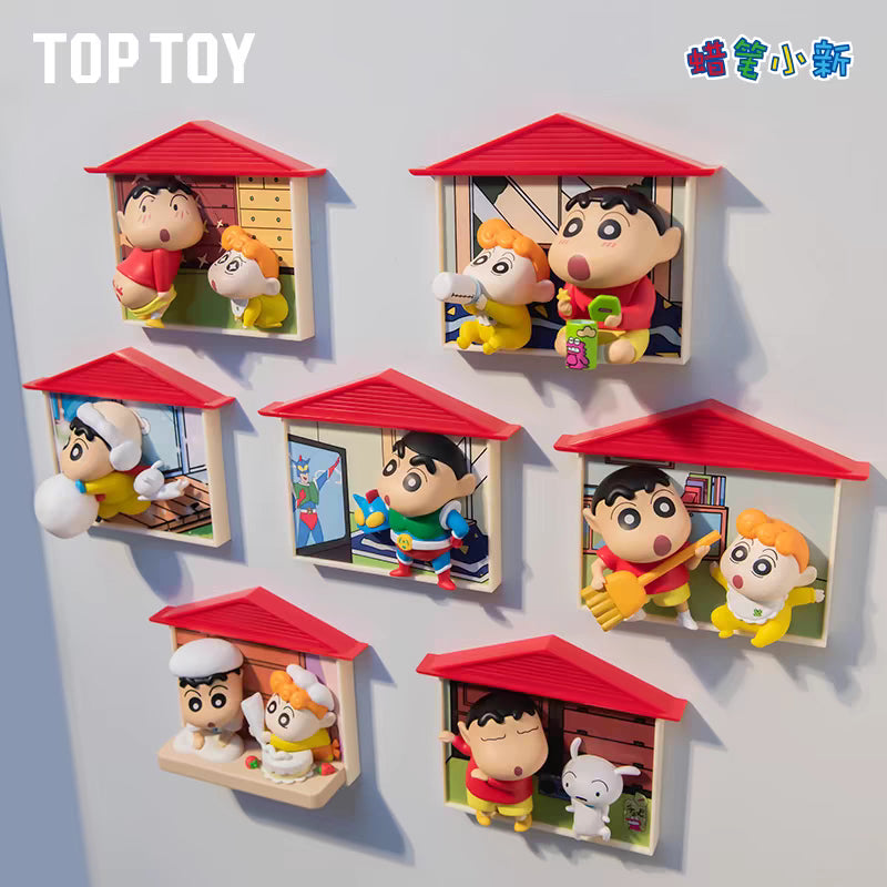 TOPTOY x CRAYON SHINCHAN Nohara Family Series Figures Blind Box ของเล่นฟิกเกอร์ ของขวัญวันเกิด