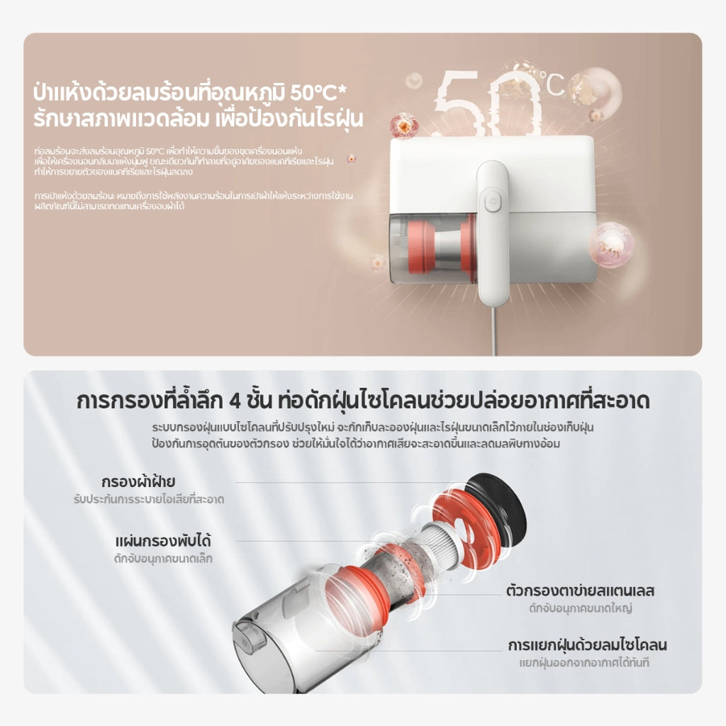 Xiaomi Mi Dust Mite Vacuum Cleaner 12KPa แรงดูด เครื่องดูดไรฝุ่น ลมร้อน 50℃