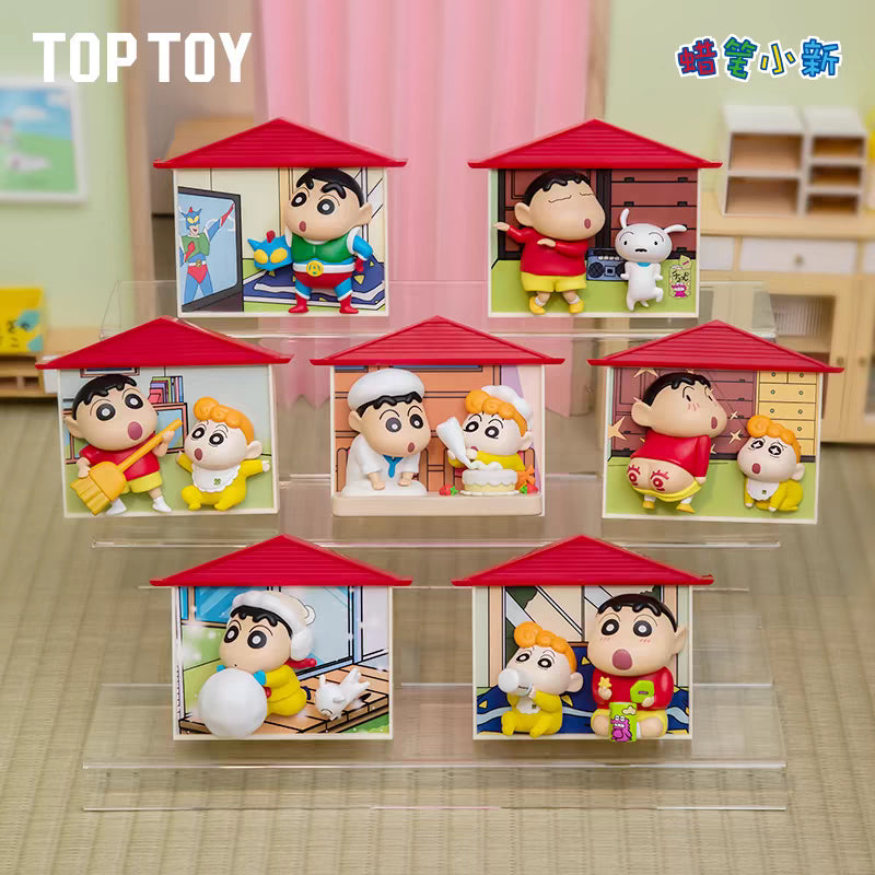 TOPTOY x CRAYON SHINCHAN Nohara Family Series Figures Blind Box ของเล่นฟิกเกอร์ ของขวัญวันเกิด