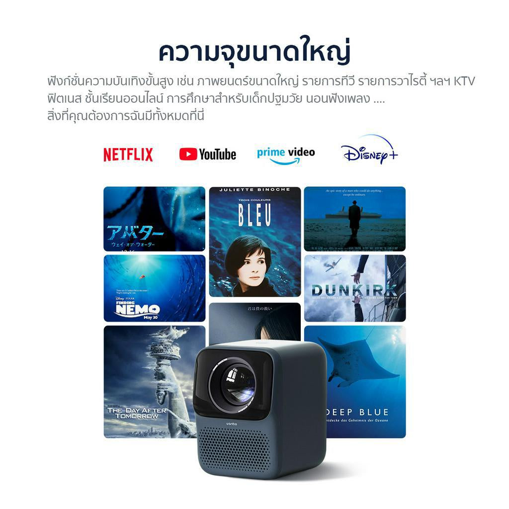 Wanbo T2 Max NEW 1080P HD Projector โปรเจคเตอร์ มินิโปรเจคเตอร์ คุณภาพระดับ Built-In Android 9.0 HIFI Sound