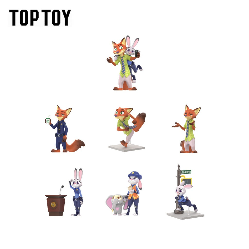 [6 Blind Boxes] TOPTOY x Disney Zootopia Judy & Nick Story Figures Blind Box ของเล่นฟิกเกอร์ ของขวัญ