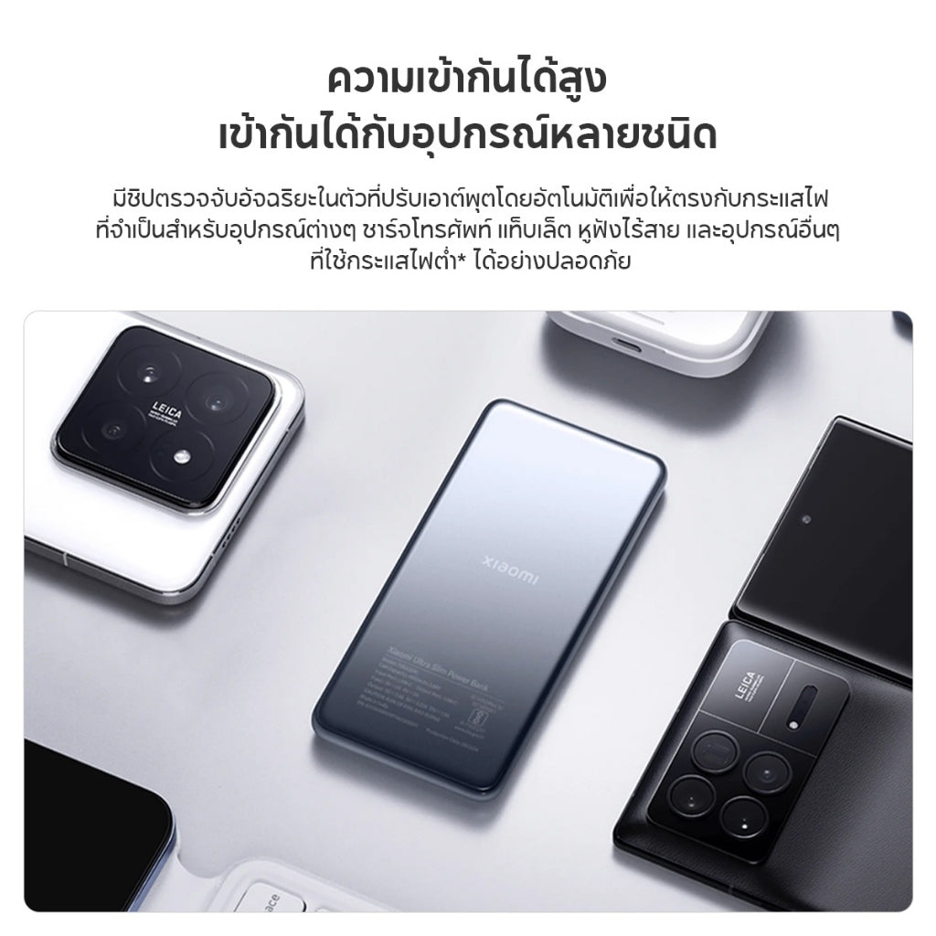 Xiaomi Ultra Slim Power Bank 5000mAh พาวเวอร์แบงค์ แบตสำรอง เอาท์พุตสูงสุด 20W ความจุสูง 5000mAh