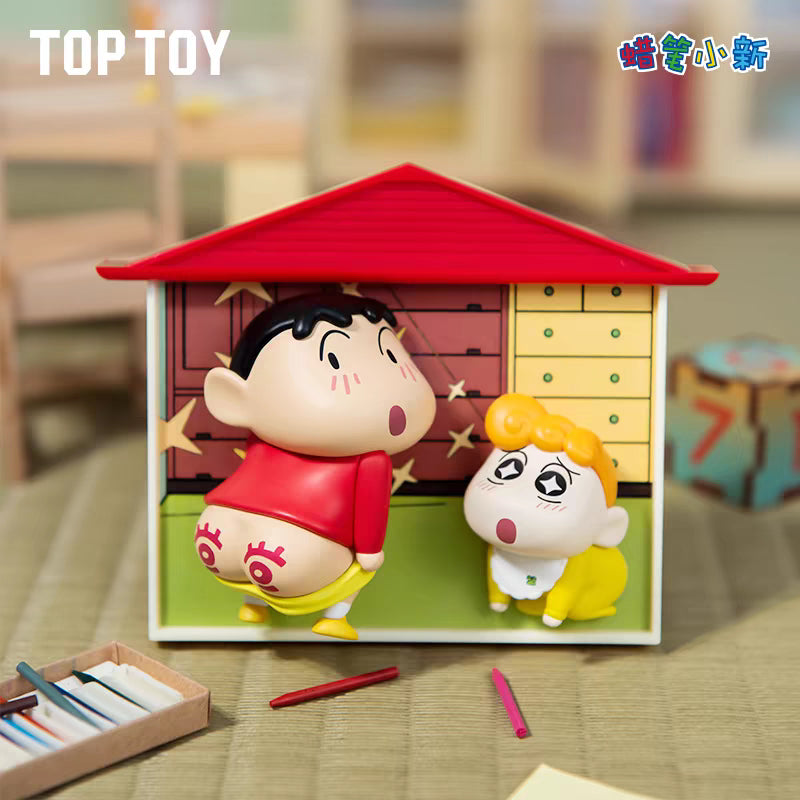 TOPTOY x CRAYON SHINCHAN Nohara Family Series Figures Blind Box ของเล่นฟิกเกอร์ ของขวัญวันเกิด