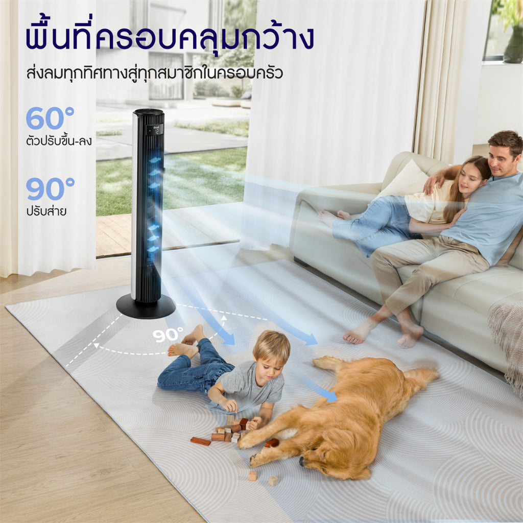 Levoit Smart Tower Fan LTF-F422F362F422Wifi พัดลมอัจฉริยะ ความเร็ว 12 ระดับ เซ็นเซอร์วัดอุณหภูมิ