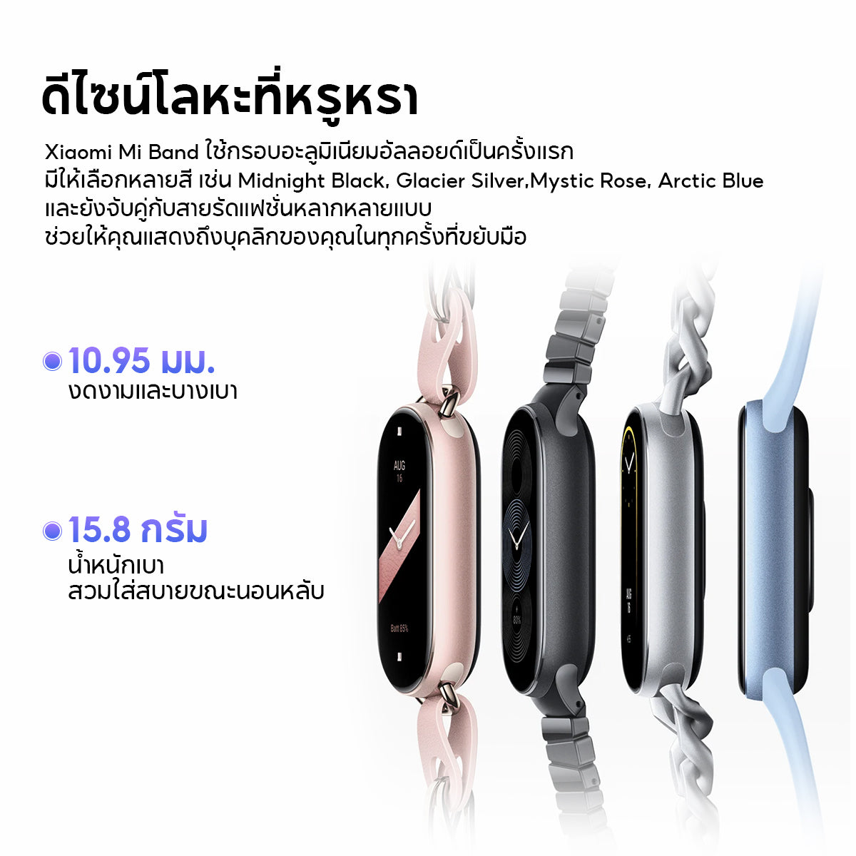 [NEW] Xiaomi Band 9 Smart นาฬิกาสมาร์ทวอทช์ การวัดออกซิเจนในเลือด หน้าจอ1.62" 60Hz AMOLED การปรับความสว่างได้อัจฉริยะ