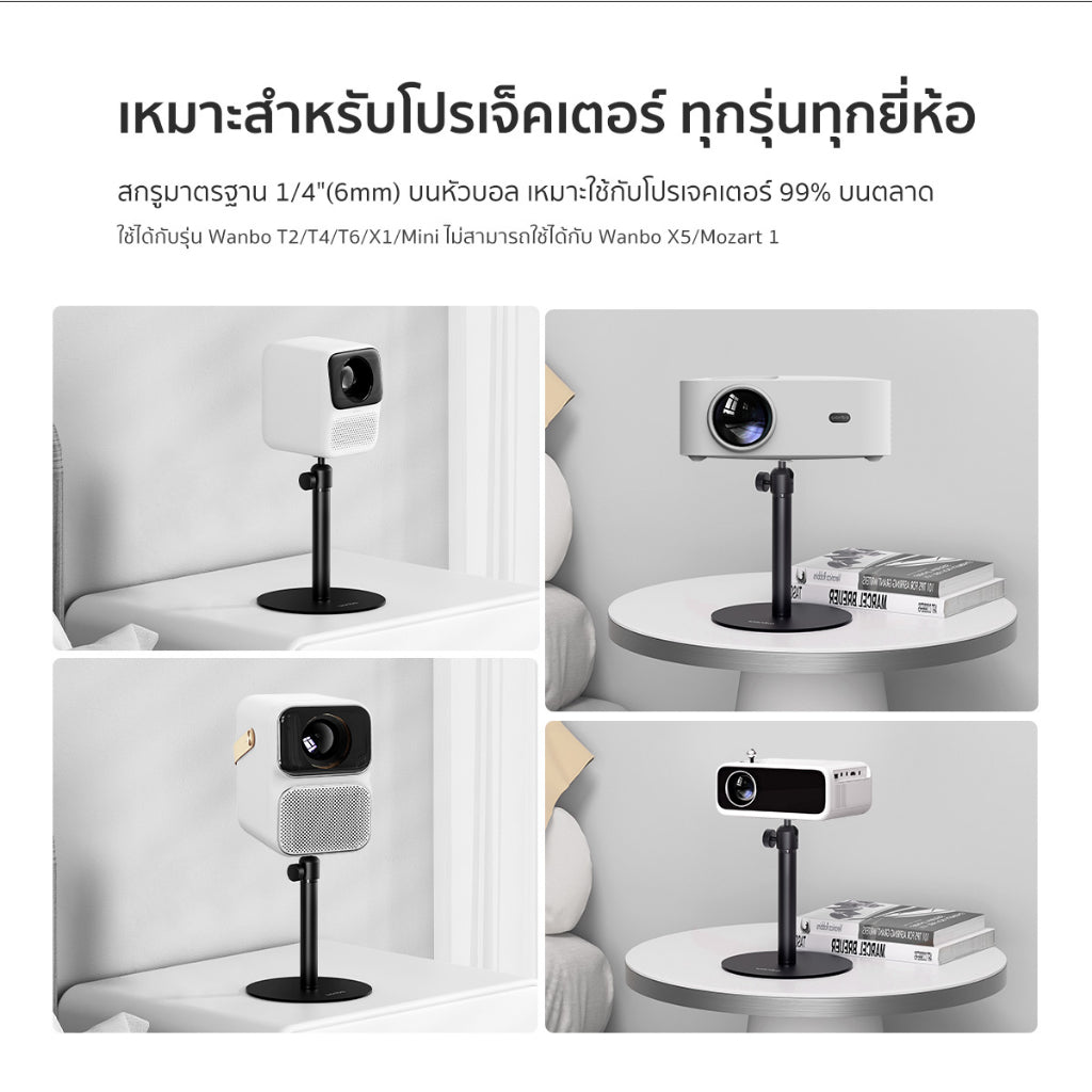 Wanbo Projector Desk Bracket ขาตั้งโปรเจคเตอร์ ขาตั้งสำหรับโปรเจคเตอร์แบบพกพา ด้วยความเสถียร 360°