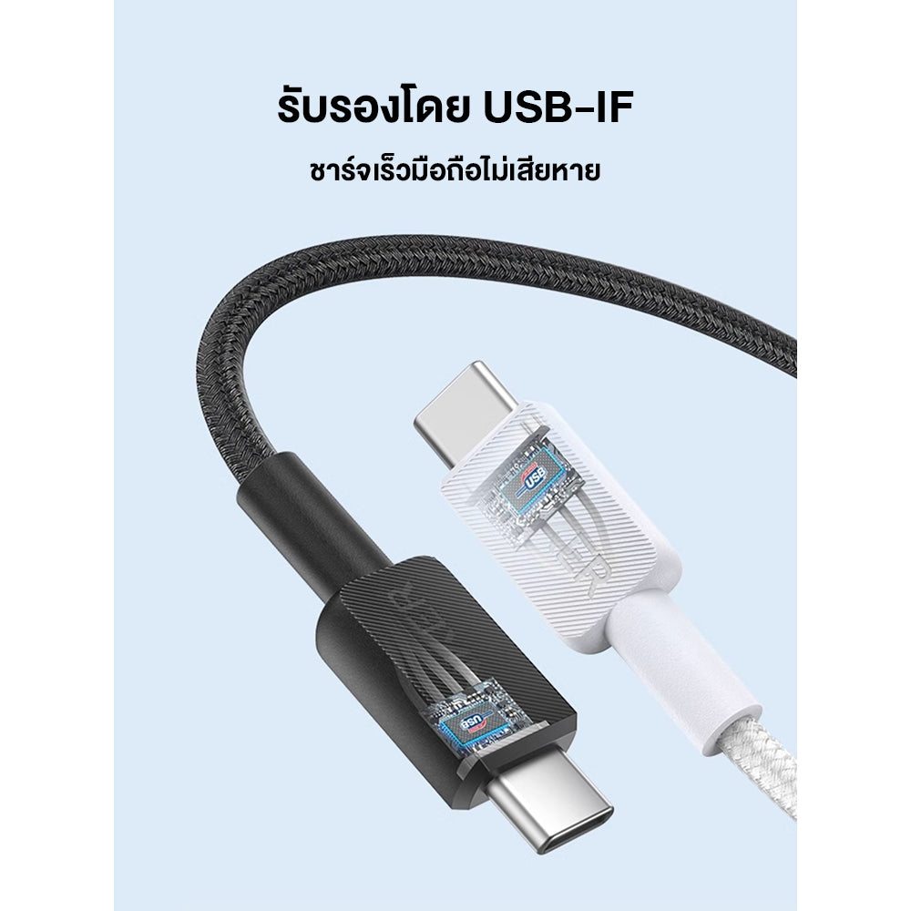 [สำหรับ iPhone 16]Anker 322 USB-A to C Cable สายชาร์จเร็ว รองรับ CarPlay 3A สายใหม่แบบถัก ชาร์จเร็วมือถือ Samsung/iPhone