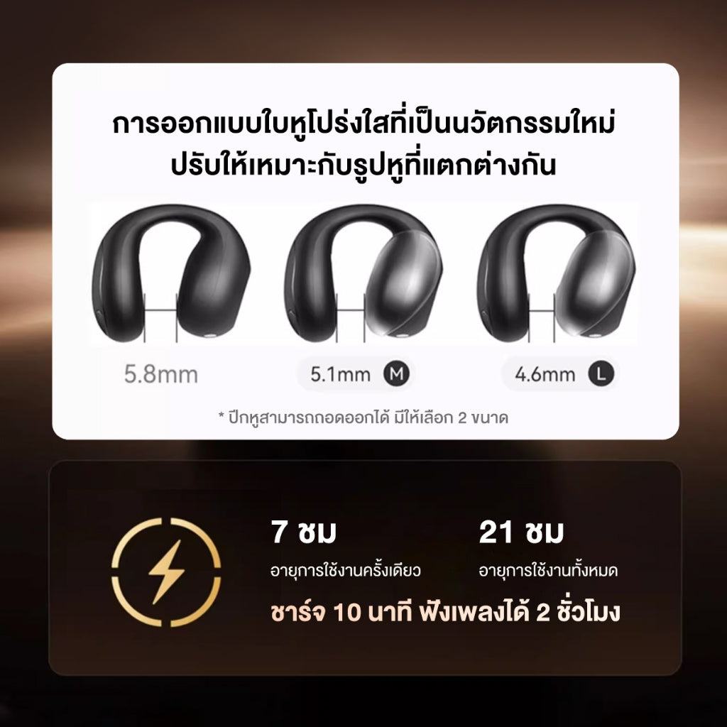 Soundcore C40i Flexible and Comfortable Clip-On Earbuds หูฟังบลูทูธไร้สาย หูฟังไร้สาย หูฟังบลูทูธ เสียงเบสหนัก กันน้ํา