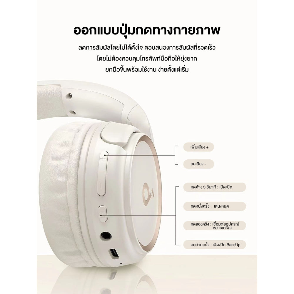 Soundcore by Anker H30i headphone bluetooth หูฟังบลูทูธไร้สาย หูฟังตัดเสียงรบกวน หูฟังไร้สาย คอยล์ไดนามิก 40 มม A3012