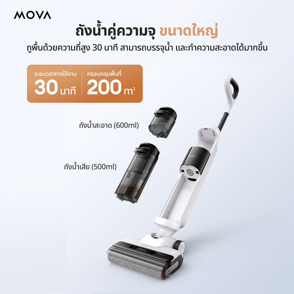 MOVA K20 Wet and Dry Vacuum เครื่องดูดฝุ่นถูพื้น เหมาะสำหรับทำความสะอาดทุกพื้น