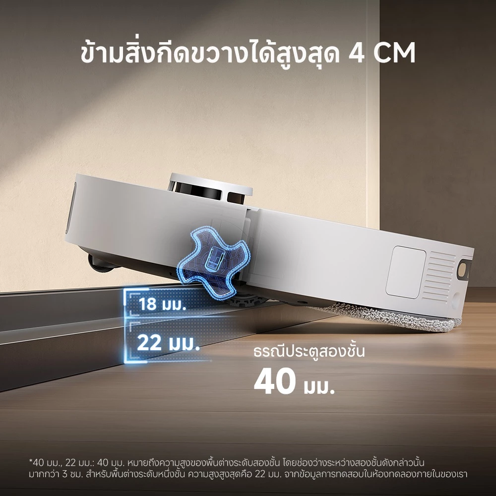 Dreame L40S Ultra Robot Vacuum Cleaner หุ่นยนต์ดูดฝุ่นถูพื้น แขนไบโอนิคคู่ ดูดแรง 19,000Pa ถูสะอาด อัตโนมัติ