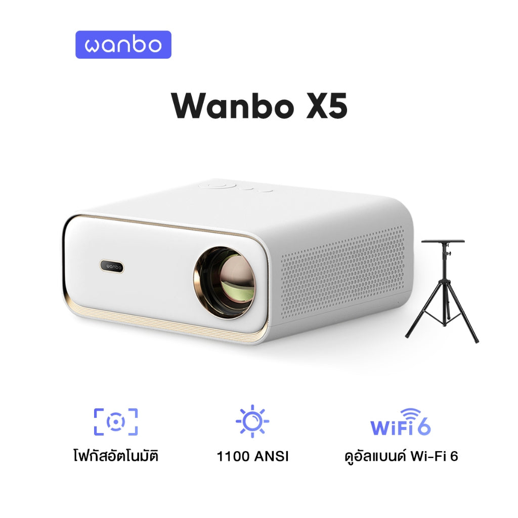 Wanbo X5 Projector Full HD 4K โปรเจคเตอร์ ความสว่างสูง 1100ANSI Built-In Android 9.0
