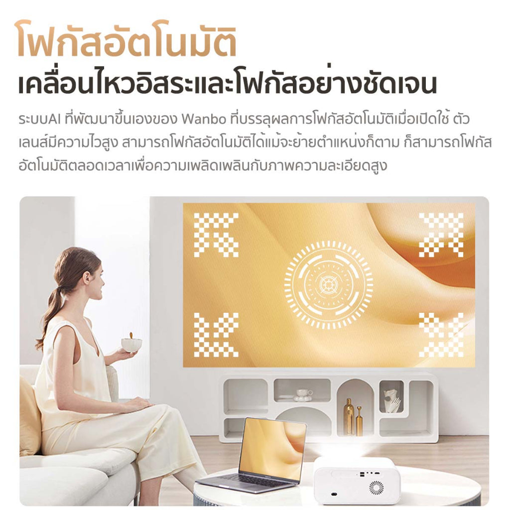 Wanbo X5 Projector Full HD 4K โปรเจคเตอร์ ความสว่างสูง 1100ANSI Built-In Android 9.0