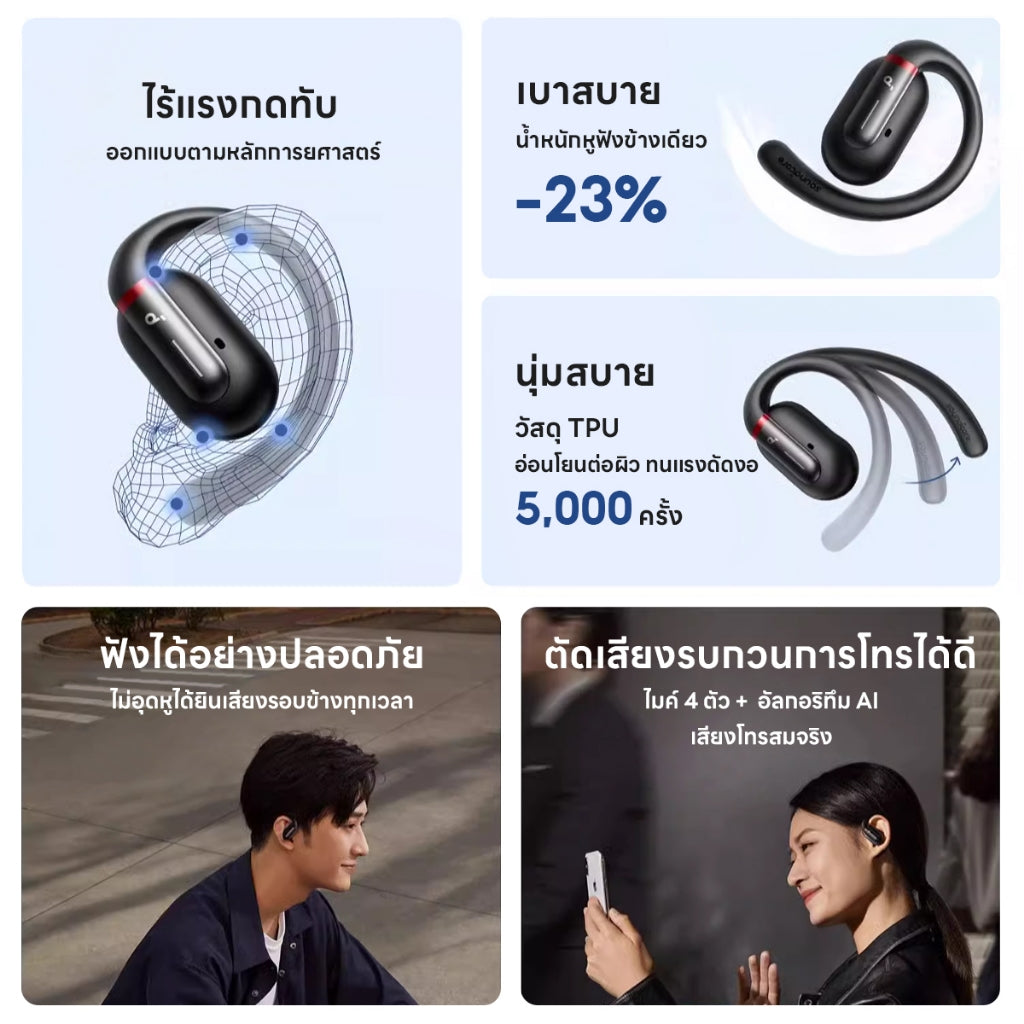 Anker Soundcore V30i หูฟังบลูทูธไร้สาย หูฟังไร้สาย หูฟังบลูทูธ เสียงเบสหนัก กันน้ํา สําหรับเล่นกีฬา ปั่นจักรยาน A3873