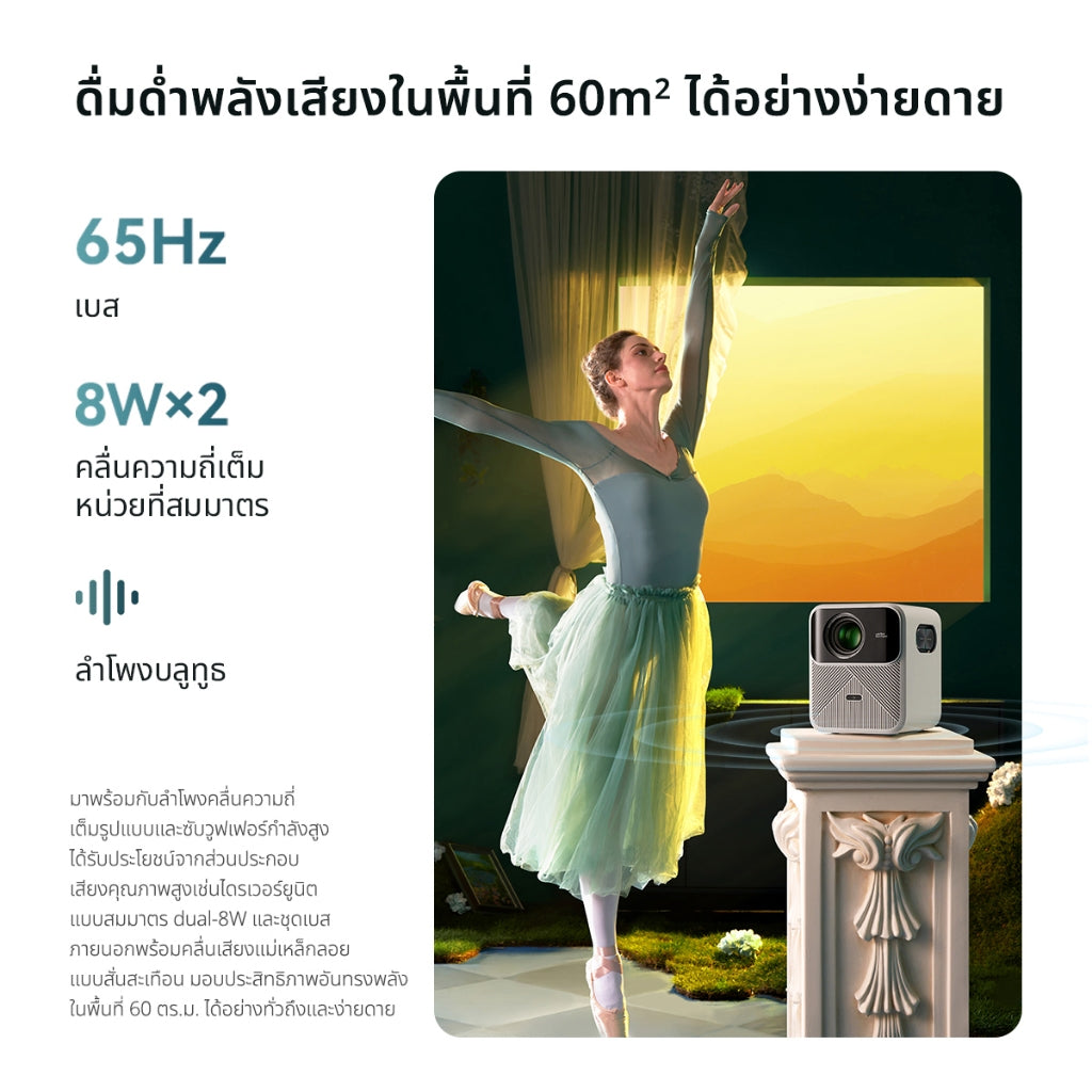 Wanbo Mozart 1 Projector 900 ANSI โปรเจคเตอร์  พกพา  โฟกัสอัตโนมัติ หลีกเลี่ยงสิ่งกีดขวางอัจฉริยะ