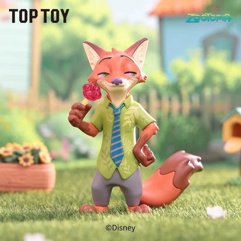 [6 Blind Boxes] TOPTOY x Disney Zootopia Flower World Series Blind Box ของเล่นฟิกเกอร์ สําหรับเด็ก