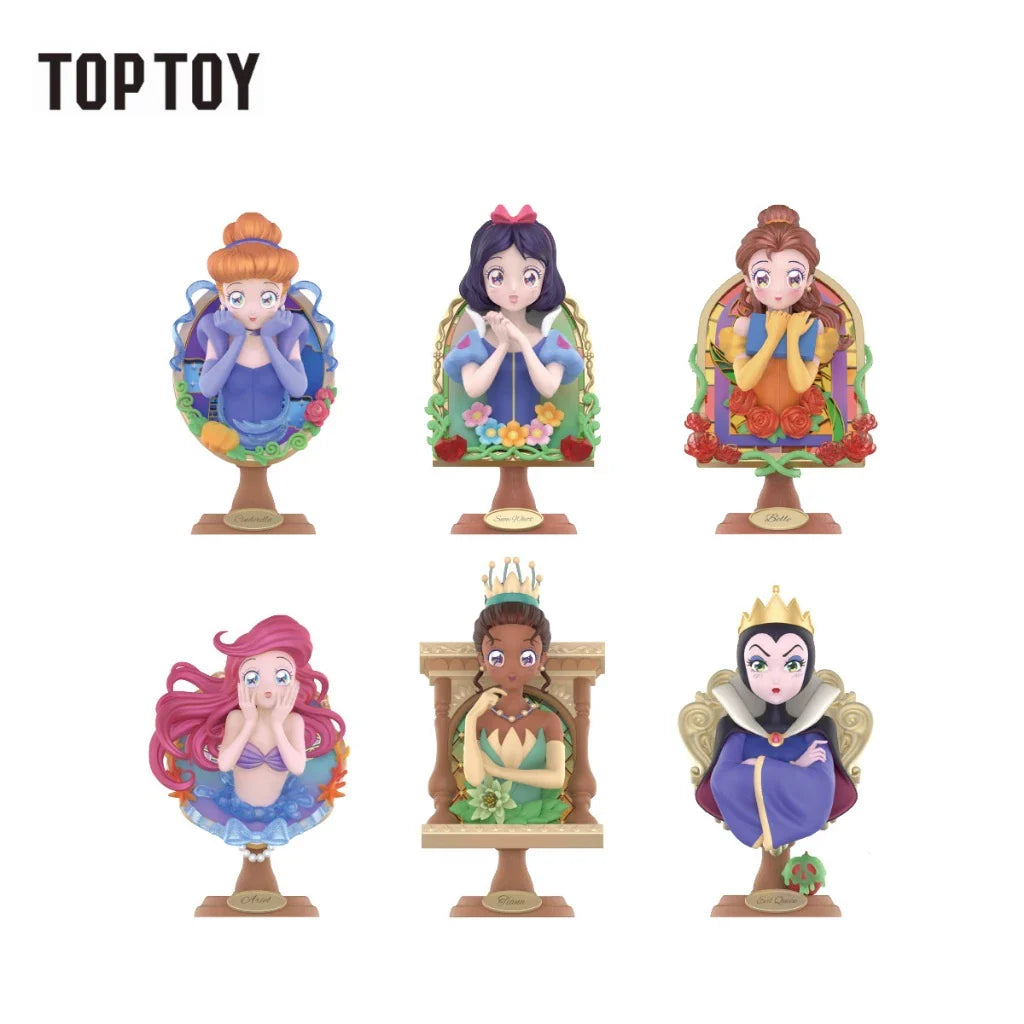 TOPTOY x Disney Princess Mirror Secret Message Series Blind Box Collection ของเล่นฟิกเกอร์ ของขวัญ