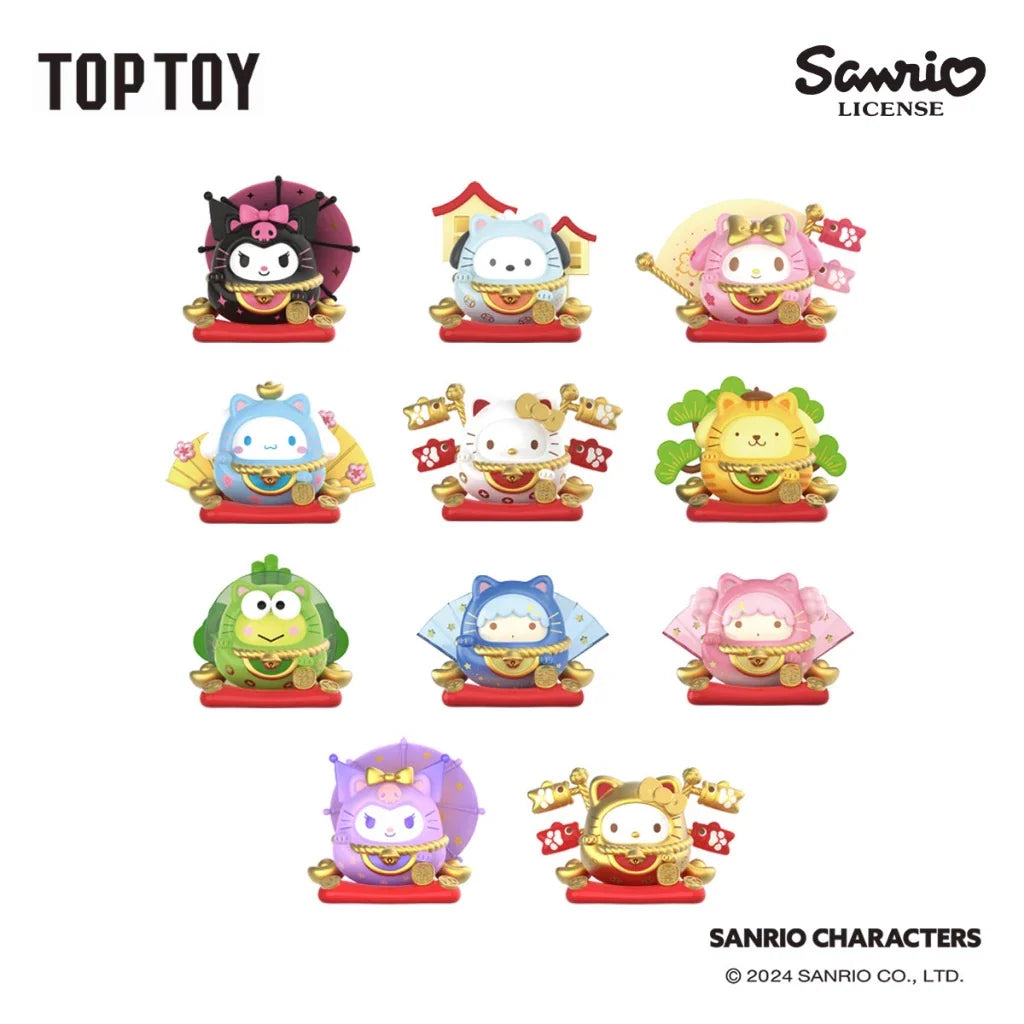 [9 Blind Box] TOPTOY x Sanrio Characters Lucky Cat Tumbler Series Figures Blind Box ของเล่น ของขวัญ