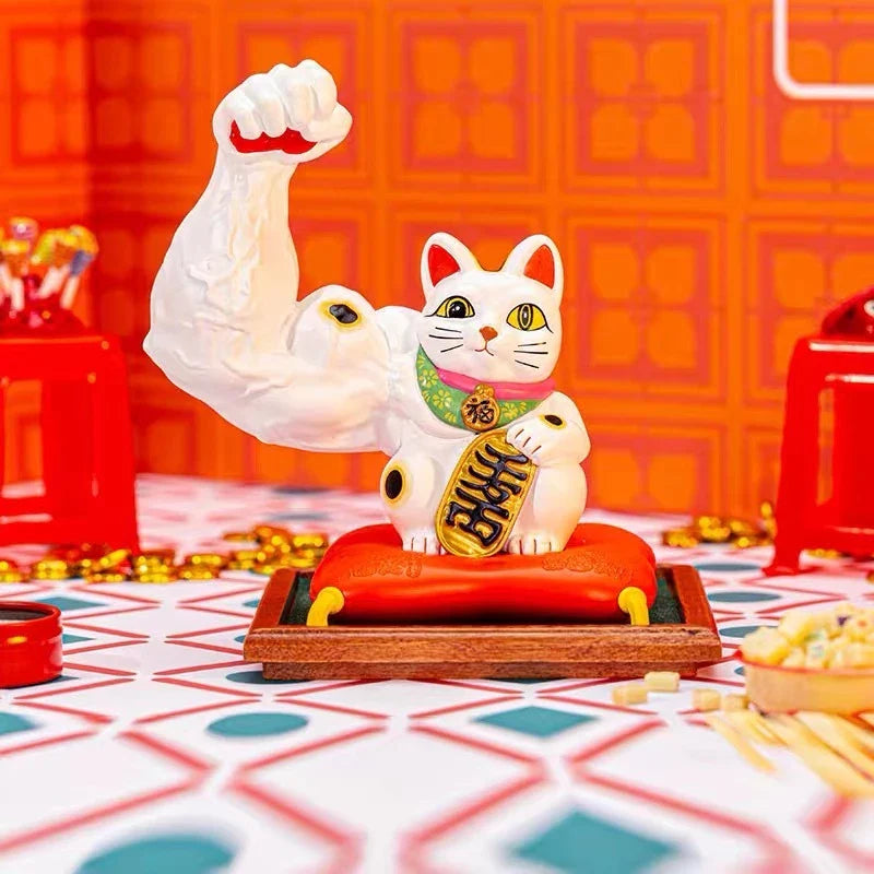 [6 Blind Boxes] TOPTOY x Great Power Fortune Cat Series Surprise Box Toy ของเล่นฟิกเกอร์